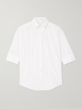 The Row Carpazi Classic White Short-Sleeve 4 Shirt